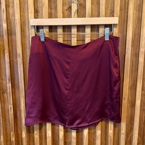 Revolve X BUCI Dead Stock Silk Mini Merlot Skirt. Size M